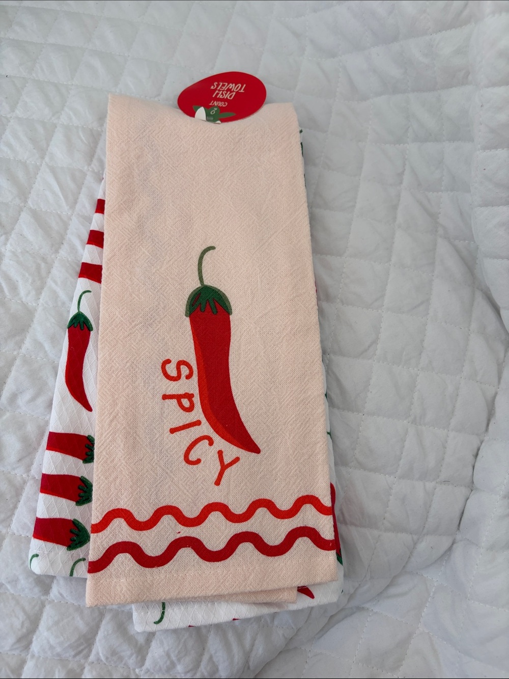 Spicy Chili Pepper Kitchen Towel - Red/Green